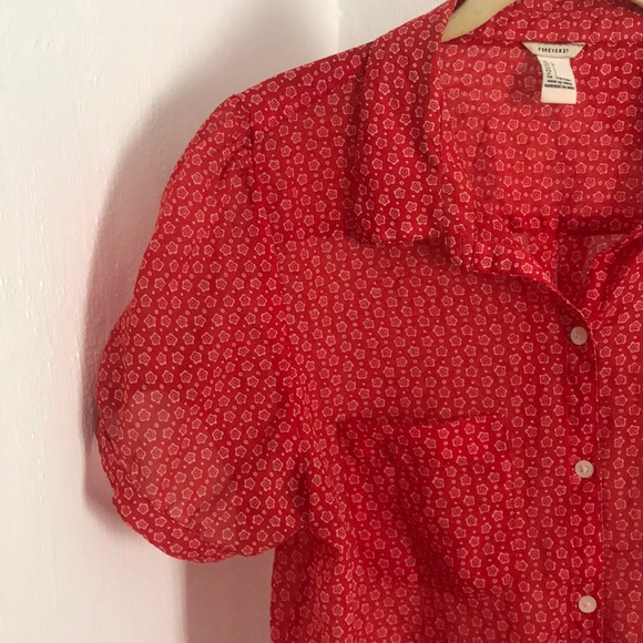 sheer floral  blouse - Picture 2 of 3